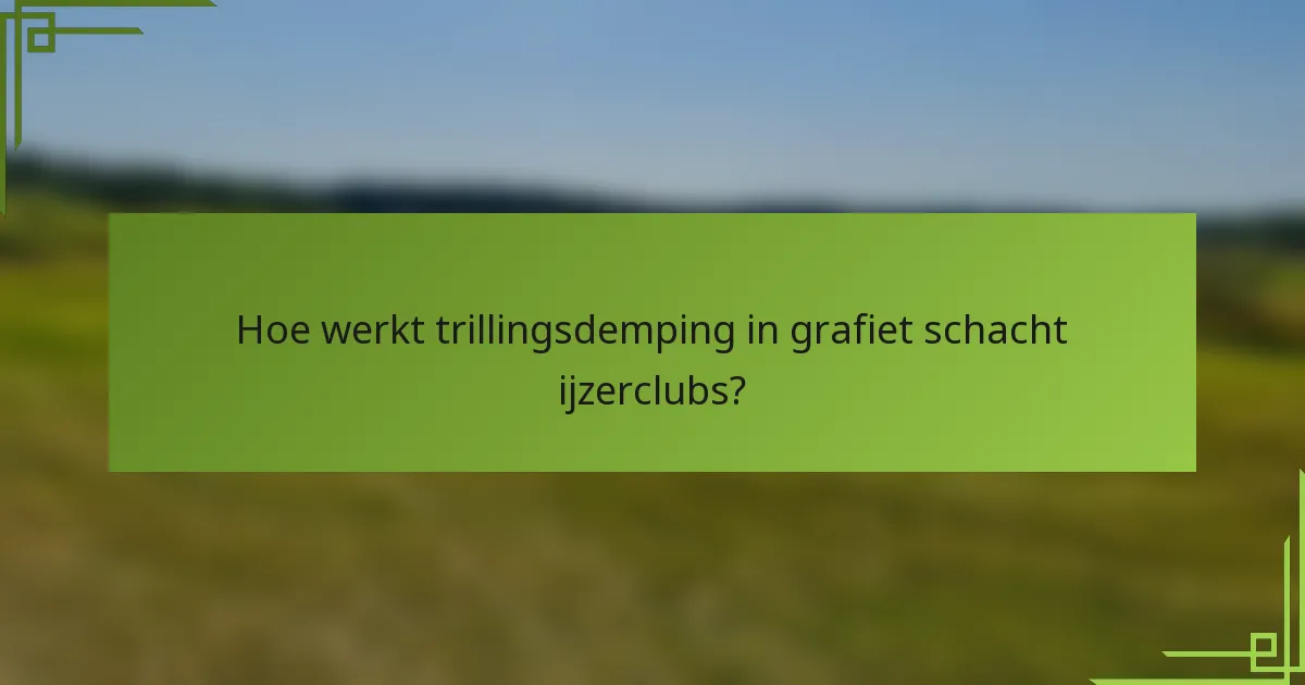 Hoe werkt trillingsdemping in grafiet schacht ijzerclubs?