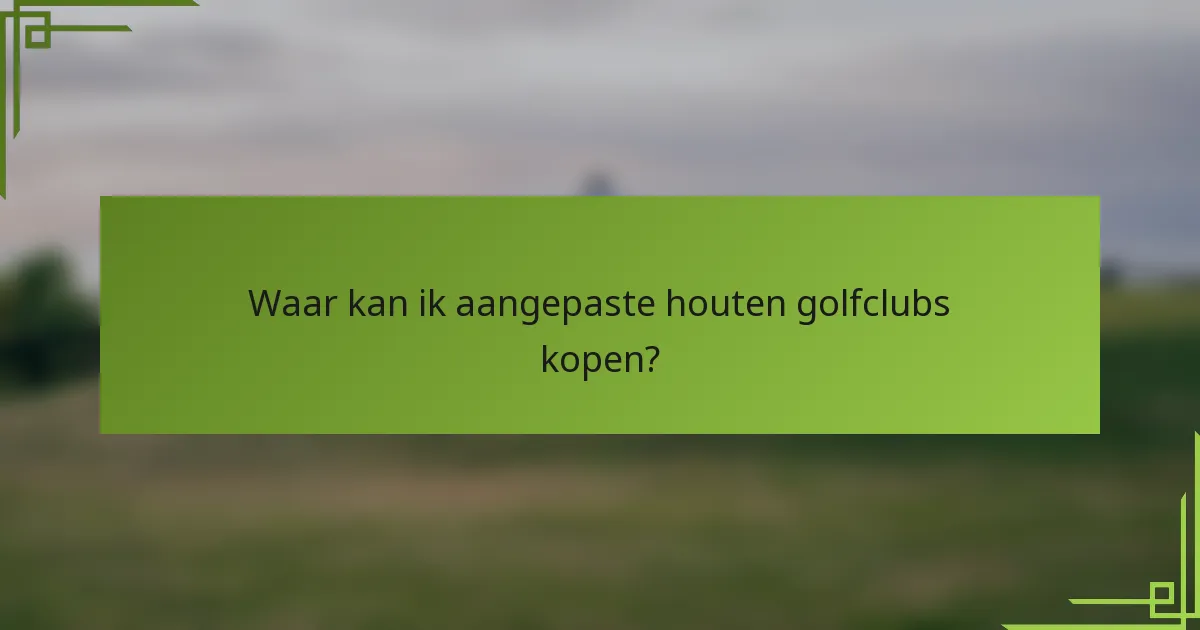Waar kan ik aangepaste houten golfclubs kopen?