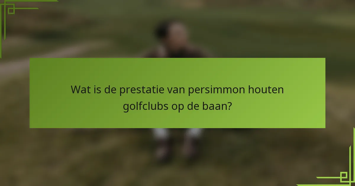 Wat is de prestatie van persimmon houten golfclubs op de baan?