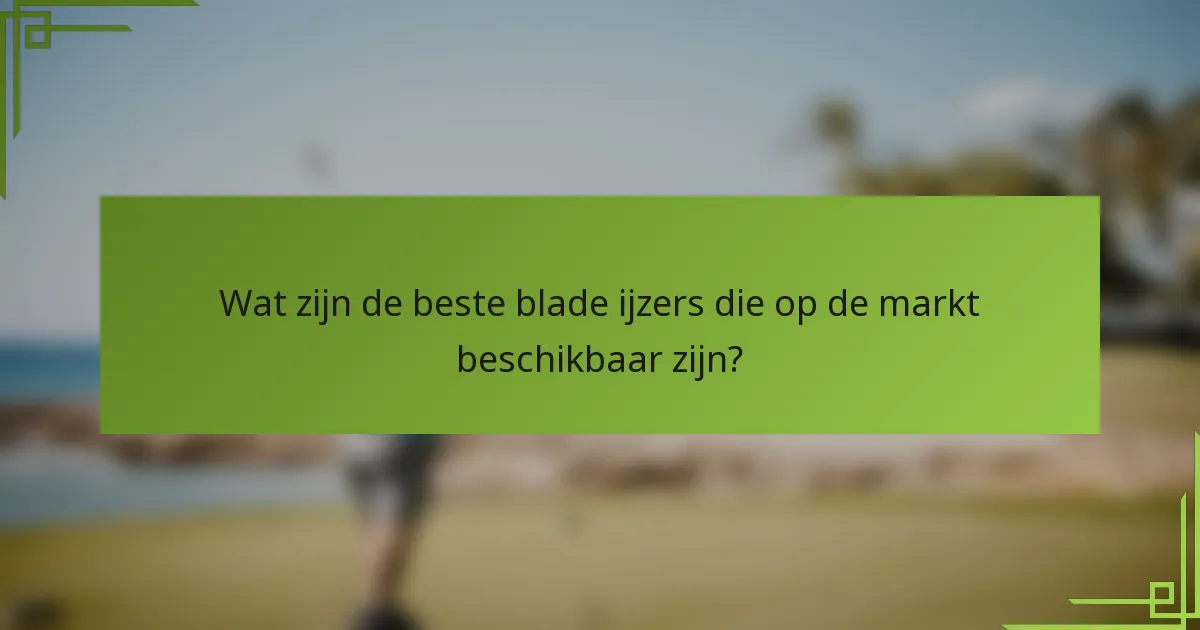 Wat zijn de beste blade ijzers die op de markt beschikbaar zijn?