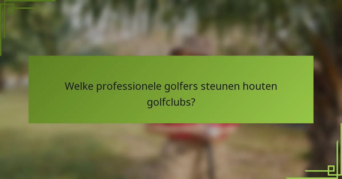 Welke professionele golfers steunen houten golfclubs?